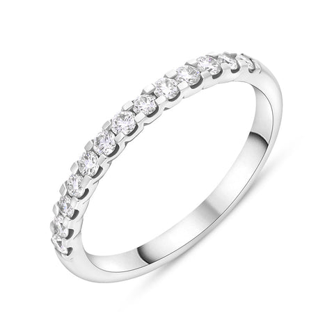 Platinum 0.34ct Diamond Half Eternity Ring FEU-2793