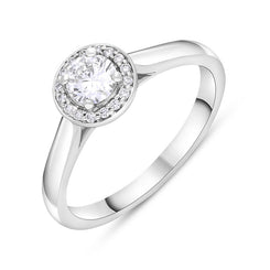 Platinum 0.37ct Diamond Round Cluster Ring FEU-2799