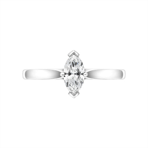 Platinum 0.50ct Diamond Marquise Cut Solitaire Ring