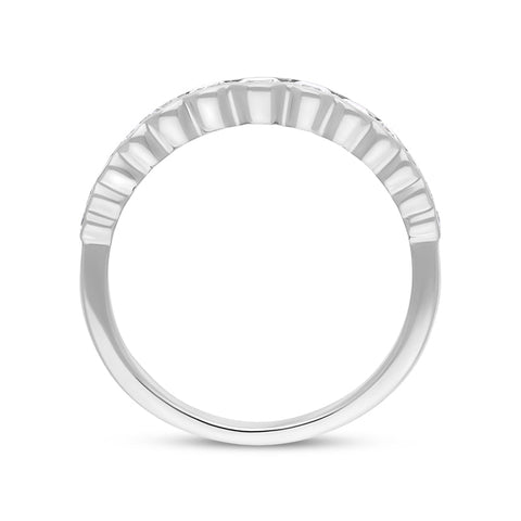Platinum 0.50ct Diamond Rubover Set Graduating Half Eternity Ring
