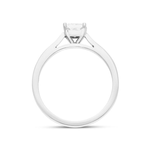 Platinum 0.51ct Diamond Princess Cut Solitaire Ring