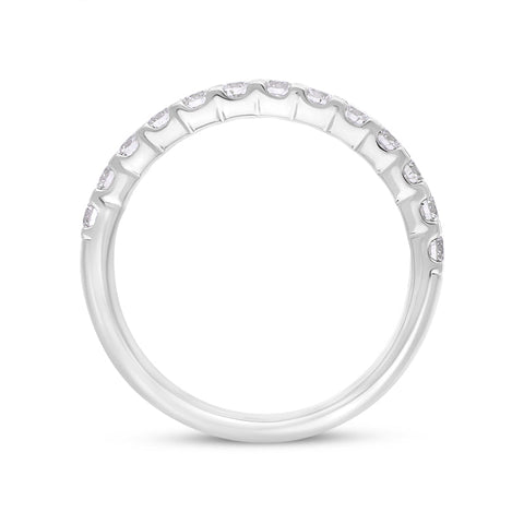 Platinum 0.51ct Diamond Square Claw Half Eternity Ring