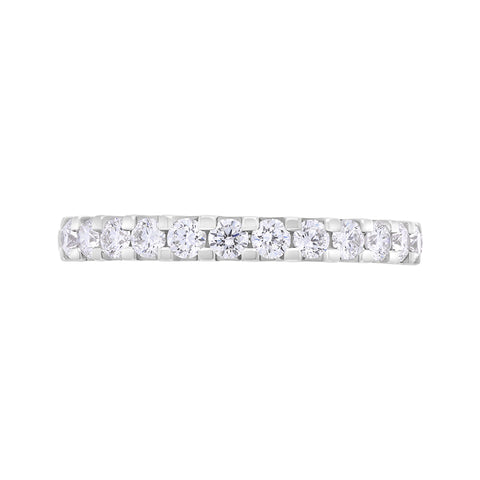 Platinum 0.51ct Diamond Square Claw Half Eternity Ring