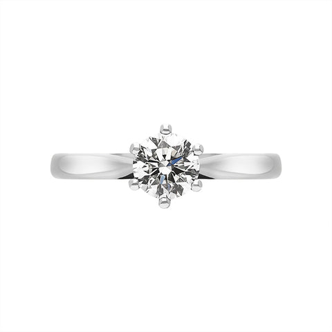 Platinum 0.60ct Diamond Round Brilliant Cut Solitaire Ring