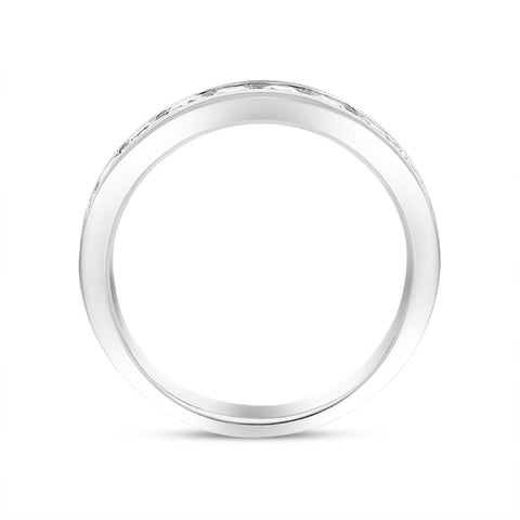 Platinum 0.75ct Diamond Channel Set Half Eternity Ring