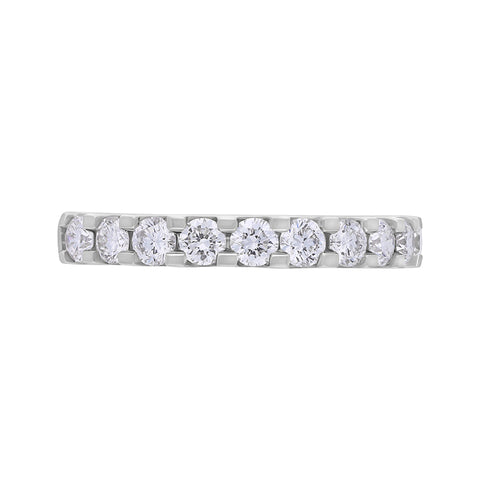 Platinum 0.78ct Diamond Square Claw Half Eternity Ring