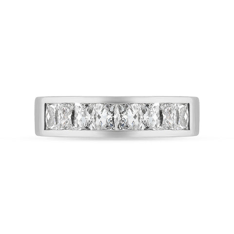 Platinum 1.16ct Diamond Channel Set Half Eternity Ring, FEU-2454_2