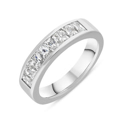 Platinum 1.16ct Diamond Channel Set Half Eternity Ring, FEU-2454