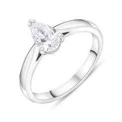 Platinum Diamond Pear Cut Solitaire Ring FEU-2355