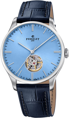 Perrelet Watch Weekend 3 Hands Open Heart Ice Blue A1302/A