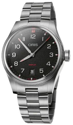 Oris ProPilot Date 41mm Black Watch with steel bracelet, steel case