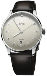 Oris Artelier Date 38mm White Watch with leather strap, steel case