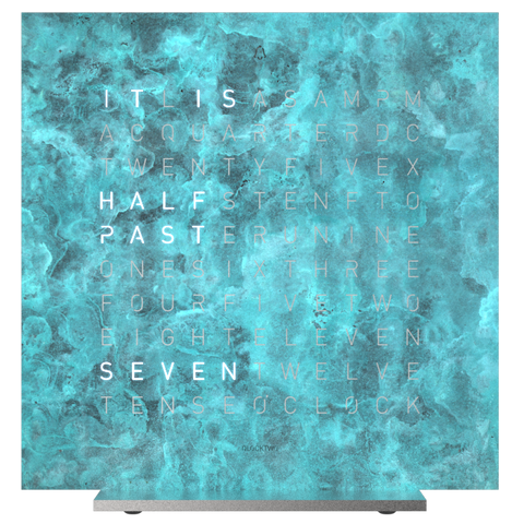 QLOCKTWO Earth 13.5 Creators Edition Vintage Copper Table Clock T4SENVICO