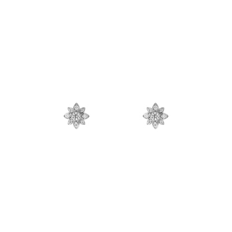 Gucci Flora 18ct White Gold Diamond Earrings D