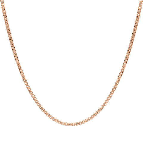 Rose Gold Plated Sterling Silver 18 Inch Box Chain SC973_18