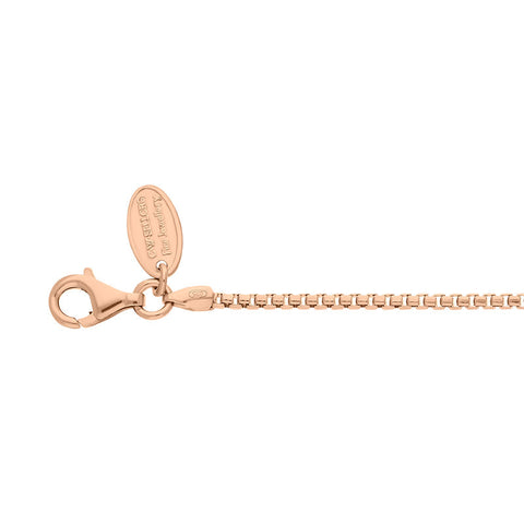 Rose Gold Plated Sterling Silver 18 Inch Box Chain