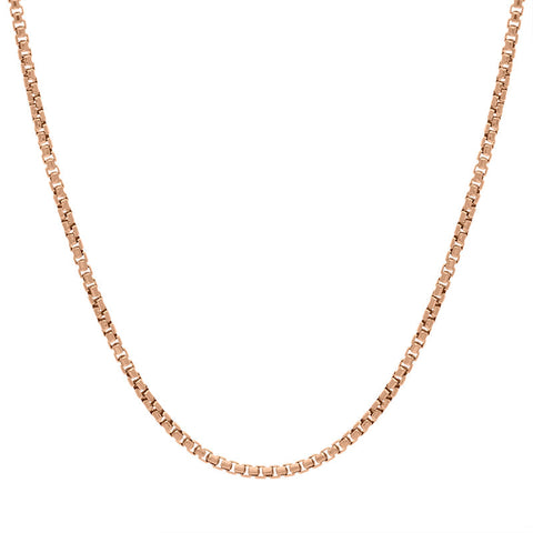 Rose Gold Plated Sterling Silver 24 Inch Box Chain SC973_24