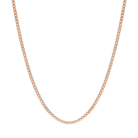 Rose Gold Plated Sterling Silver 30 Inch Box Chain SC973_30