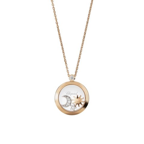 Chopard Happy Sun Moon & Stars 18ct Rose Gold Diamond Pendant