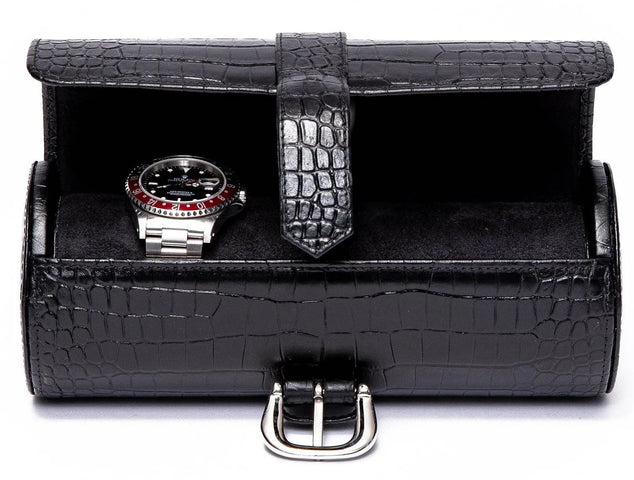 Rapport Watch Roll Brompton 3 Black Crocodile D164