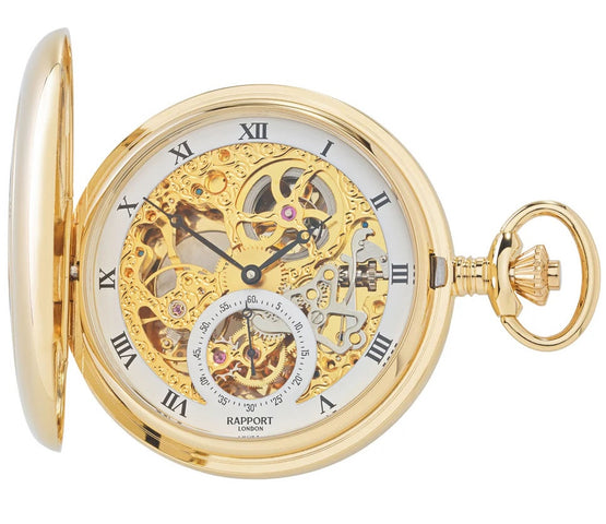 Rapport Pocket Watch Mechanical Half Hunter Gold Tone