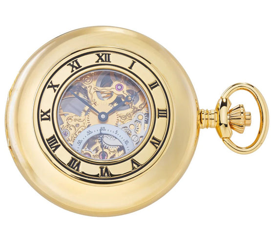 Rapport Pocket Watch Mechanical Half Hunter Gold Tone
