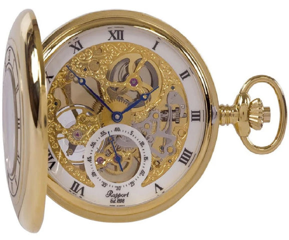 Rapport Pocket Watch Mechanical Half Hunter Gold Tone
