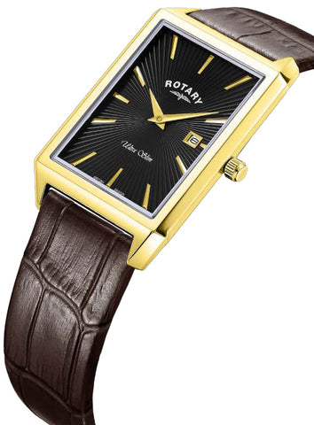 Rotary Ultra Slim Rectangular Mens Watch