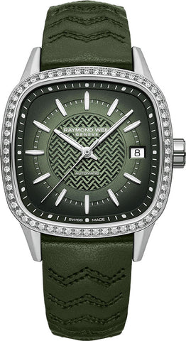 Raymond Weil Watch Freelancer 60 Lab Green Ladies 2490-SCS-52051
