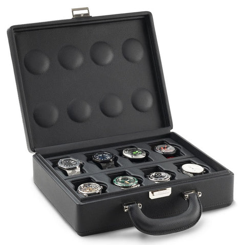 Scatola del Tempo Watch Case Valigetta 8 Handle Black 05013.BSIL