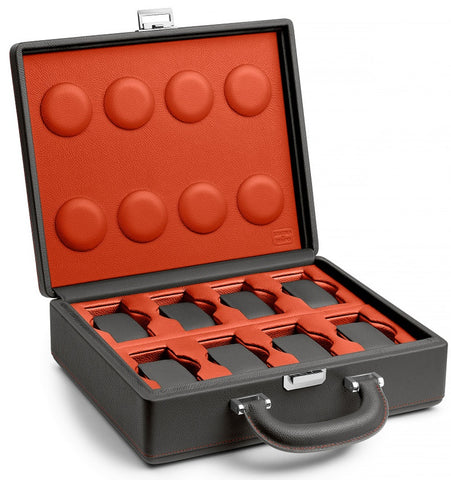 Scatola del Tempo Watch Case Valigetta 8 Handle Grey Orange 05013.GASIL