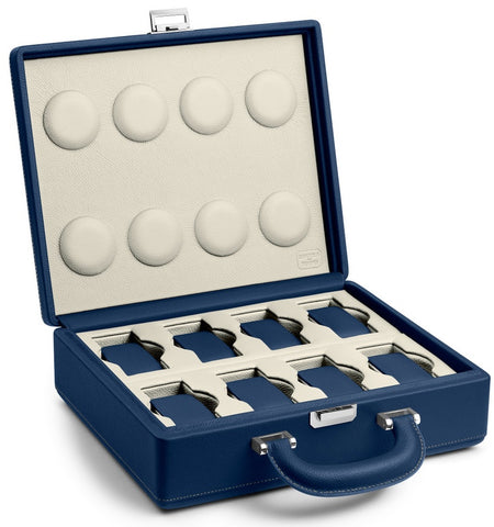 Scatola del Tempo Watch Case Valigetta 8 Handle Blue Off White 05013.BLWSIL