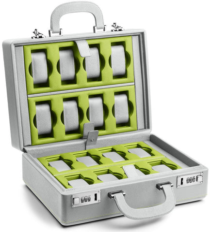 Scatola del Tempo Watch Case Valigetta 16 Grey Green 05011.GGRSIL
