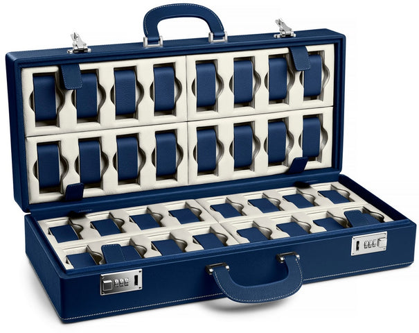 Scatola del Tempo Watch Case Valigetta 32 Blue Off White 05010.BLWSIL
