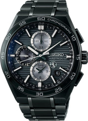 Seiko Astron Watch GPS Solar Dual Time Chronograph in Night Sky Black SSH179J1