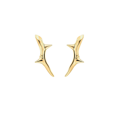 Shaun Leane Rose Thorn Yellow Gold Vermeil Climber Stud Earrings, RT022.YVNAEOS