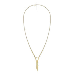 Shaun Leane Rose Thorn Yellow Gold Vermeil Sterling Silver Drop Lariat Necklace, RT019.YVNANOS