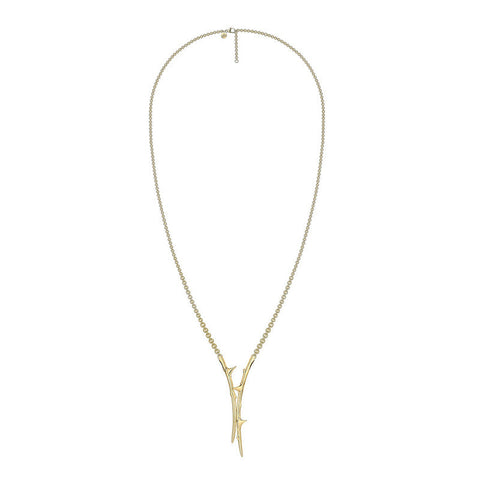 Shaun Leane Rose Thorn Yellow Gold Vermeil Sterling Silver Drop Lariat Necklace, RT019.YVNANOS