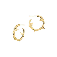 Shaun Leane Rose Thorn Yellow Gold Vermeil Sterling Silver Small Hoop Earrings, RT023.YVNAEOS