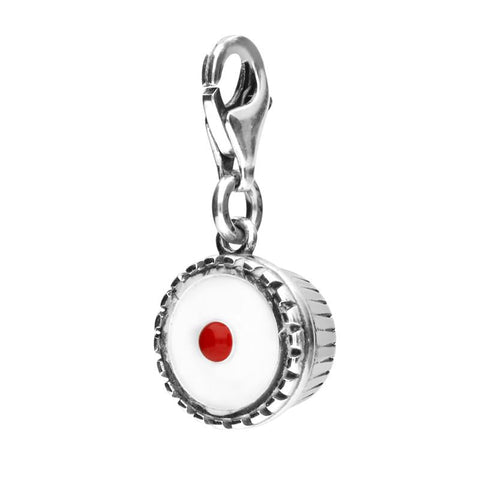 Sterling Silver Bakewell Pudding Carabiner Top Show Charm. G749.
