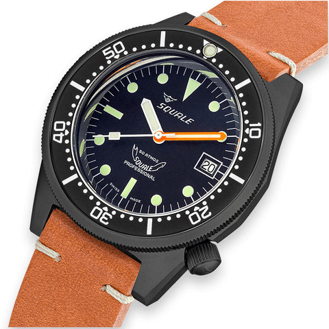 Squale 1521 PVD Leather Watch