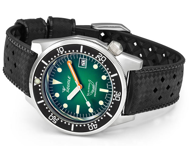 Squale 1521 Green Ray Rubber Watch