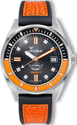 Squale Matic S Orange HydroLeather Watch MATICBKOBK.RLOR