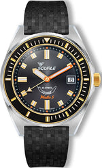 Squale Matic S Two Tone Mosaic Rubber Watch MATICGBKBK.MRBK