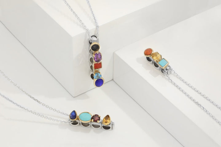 Sterling Silver Stepping Stones 20mm Small Pendant for Three Charms