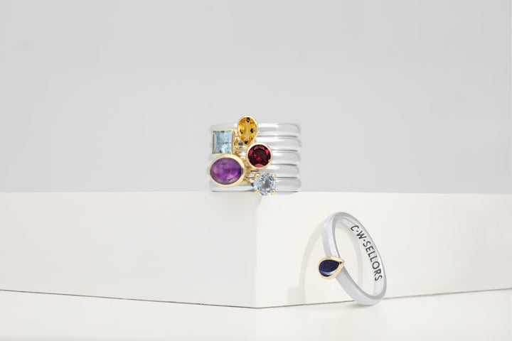 Sterling Silver Stepping Stones 20mm Small Pendant for Three Charms