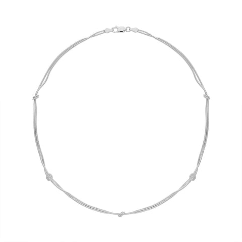 Sterling Silver 16 Inch Double Snake Knotted Chain SC843CHT