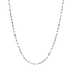 Sterling Silver 16 Inch Polished and Satin Finish Oval Bead Link Chain SC805CHT