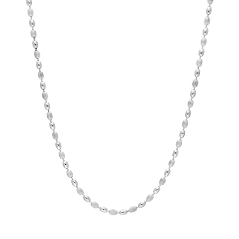 Sterling Silver 16 Inch Polished and Satin Finish Oval Bead Link Chain SC805CHT