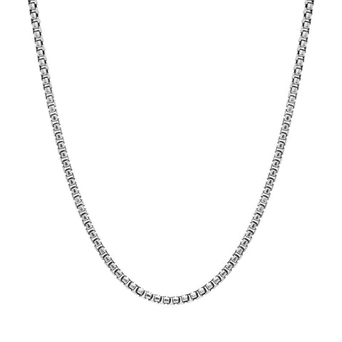 Sterling Silver 18 Inch Oxidised Box Chain SC973OX_18
